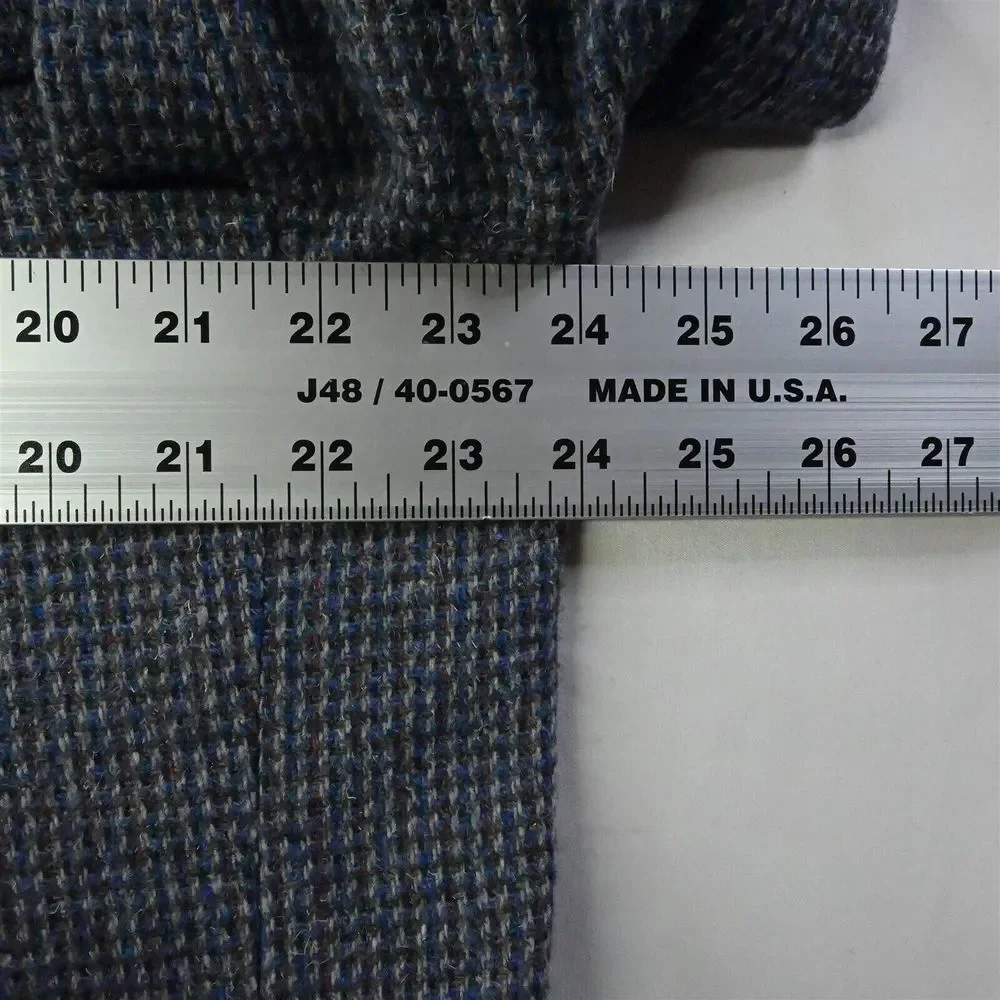 Vtg Pagano West 48L Blue‎ Tweed Wool Western Yoke Mens Blazer Jacket Sport Coat